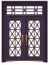 玻璃拼接别墅门系列195017紫金铜